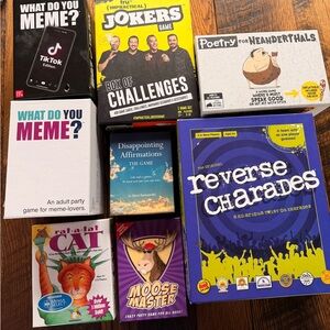 Huge Lot Of  8 Party Games. Adult And Kids What Do You Meme, Charades Family